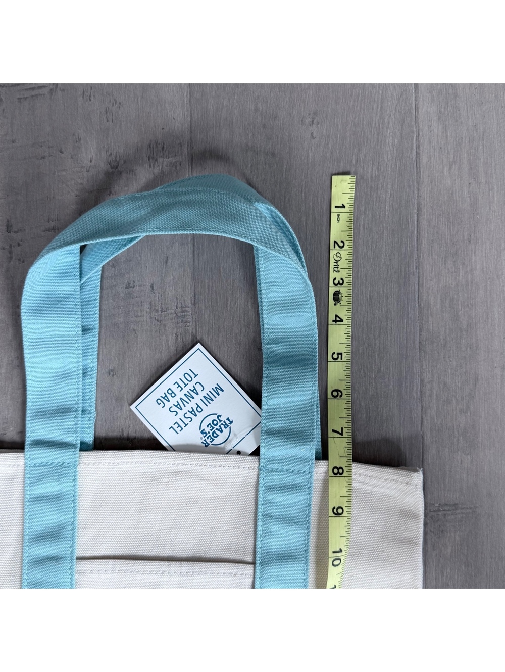 Trader Joe's Mini Pastel Canvas Tote Bag - Light Blue - Picture 3 of 6